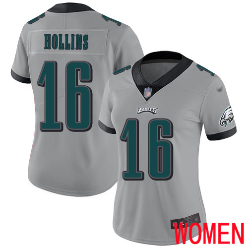 Women Philadelphia Eagles #16 Mack Hollins Limited Silver Inverted Legend NFL Jersey Football